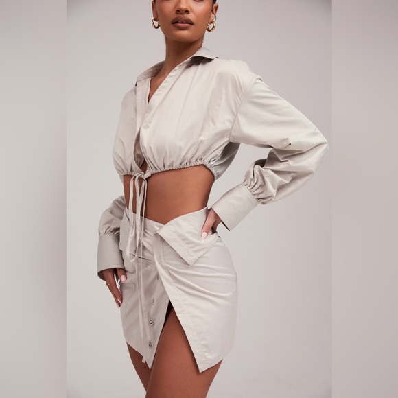 Mistress Rocks Two Piece Skirt & Cropped Tie Waist Shirt Set - House of CB XS - Picture 7 of 11